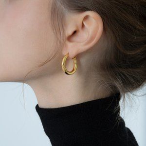(BI) small gold hoop earrings